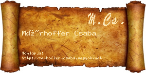 Márhoffer Csaba névjegykártya