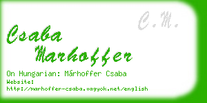 csaba marhoffer business card