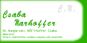 csaba marhoffer business card